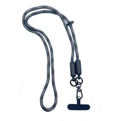 Сив VR-9 Универсални  лъскави връзки за врат с найлонова крепка за телефон