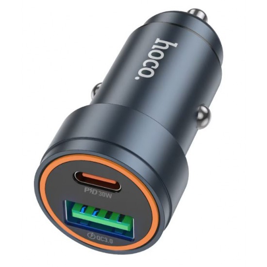HOCO Z57A Зарядно за кола USB+USB-C PD30W + QC3.0 30W - Type-C към Type-C