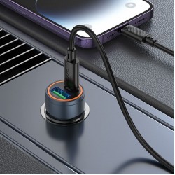 HOCO Z57A Зарядно за кола USB+USB-C PD30W + QC3.0 30W - Type-C към Lightning