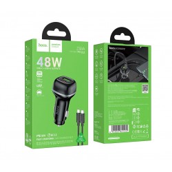 HOCO Z58A Зарядно за кола USB+USB-C PD20W + QC3.0 38W - Type-C към Type-C