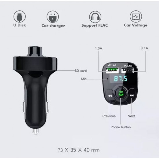 ALLISON ALS-A57 FM Трансмитер с bluetooth  (2*USB изход)