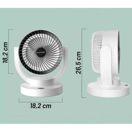 Презареждащ се вентилатор YH-169 3-степенен с 5000mAh батерия - Бял