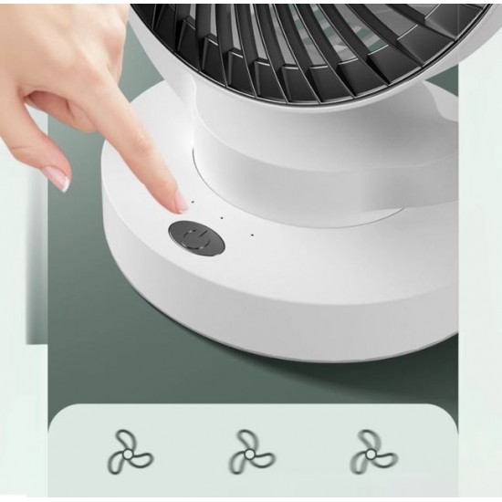 Презареждащ се вентилатор YH-169 3-степенен с 5000mAh батерия - Бял