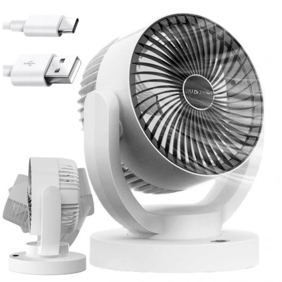 Презареждащ се вентилатор YH-169 3-степенен с 5000mAh батерия - Бял