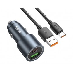 HOCO Z60 Зарядно за кола USB+USB-C PD20W + QC3.0 38W - USB към Type-C