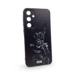 Шарен Кейс TP-40 за iPhone 16E (покриващ камерата) - Черно Куче