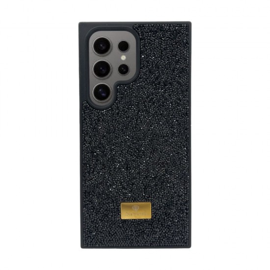 Кейс за телефон с камъни D130 за Samsung Galaxy S25 (Черен)