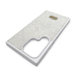 Кейс за телефон с камъни D130 за iPhone 16 Plus (Бял)