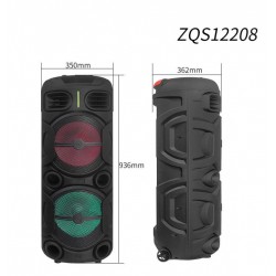 ZQS12208 2*12" 1600W Безжична колона говорител субуфер