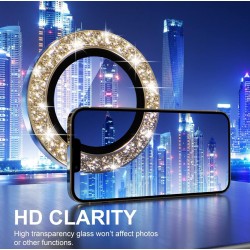 Протектор с камъни за Камера Samsung S23 Ultra - Златист