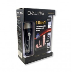 DALING DL-1015 Безжичен акумулаторен тример 10в1 за подстригване на коса Wood Grain Color Безжичен акумулаторен LED