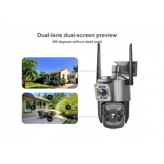 SC03  ( APP:V380PRO ) 1080P IP+4G SIM+LAN 300W Камера 3.0MP 3.6mm Външна/Вътрешна охранителна камера