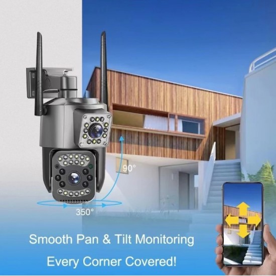 SC03  ( APP:V380PRO ) 1080P IP+4G SIM+LAN 300W Камера 3.0MP 3.6mm Външна/Вътрешна охранителна камера