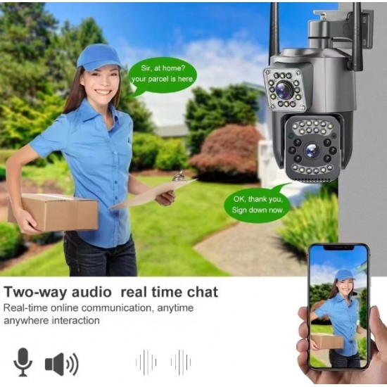 SC03  ( APP:V380PRO ) 1080P IP+4G SIM+LAN 300W Камера 3.0MP 3.6mm Външна/Вътрешна охранителна камера