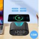 SZ-06 Дигитален LED часовник / Аларма +Безжично Зарядно Будилник - Черен