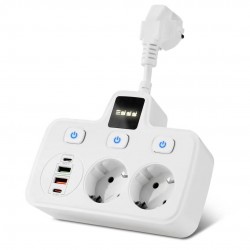 Разклонител BKL-503EU (бял) Overload Protection 3250W, 100-250V, 50/60Hz, QC PD 20W с Тъч