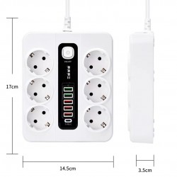 Разклонител BKL-11EU Overload Protection 3000W, 100-250V, 50/60Hz, 38W , бял