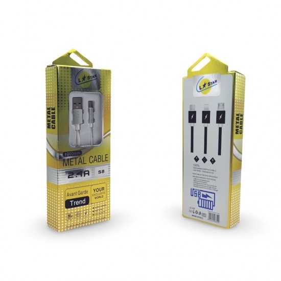 Силиконов кабел L✮Star LS-09 USB към Type-C 