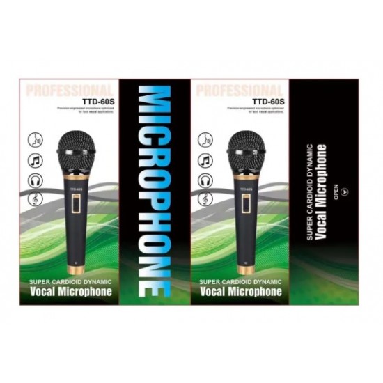 TTD-60S Професионален Жичен Микрофон 6.5mm.