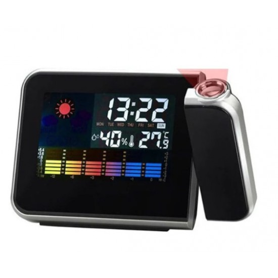 Часовник с календар, аларма и LED проекти DS-8190 - Черен, аларма, LCD, цветен екран PRO