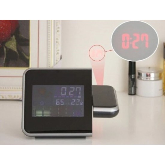 Часовник с календар, аларма и LED проекти DS-8190 - Черен, аларма, LCD, цветен екран PRO