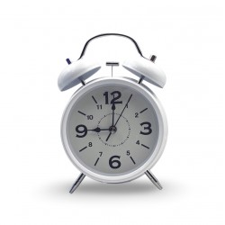 Будилник Тип Звънец Големи Цифри 668 - Бял