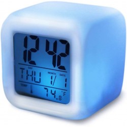 Дигитален Квадратен Будилник MoodiCare GR-2519 със Сменящи Се Цветове