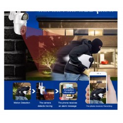 IP Камера Q135 V380-720P ( APP:V380PRO ) HD 360 градуса с микрофон и високоговорител и LED светлина