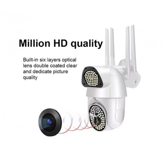 IP Камера Q135 3MP 1080P ( APP:V380PRO ) HD 360 градуса с микрофон и високоговорител и LED светлина