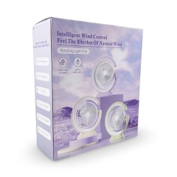 Презареждащ се вентилатор + Нощна лампа Y1 3-степенен - Бял