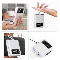 Z15 Silicone case+Пръстен за Samsung Z Flip 4 от 2 части - Бял