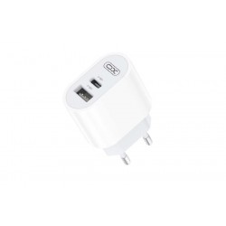 Зарядно XO-CE02A 20W 2вх. USB-C/USB SUPERFAST USB-C към USB-C