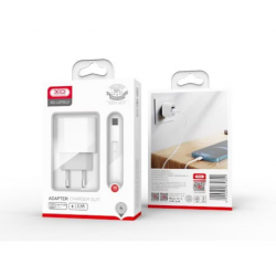 Зарядно XO-L97 12W 2 входа USB-C/USB бързо зареждане 2.4A USB-C/USB-C 