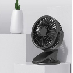 Презареждащ се мини вентилатор XH-18 3-степенен с 18650 батерия - Черен