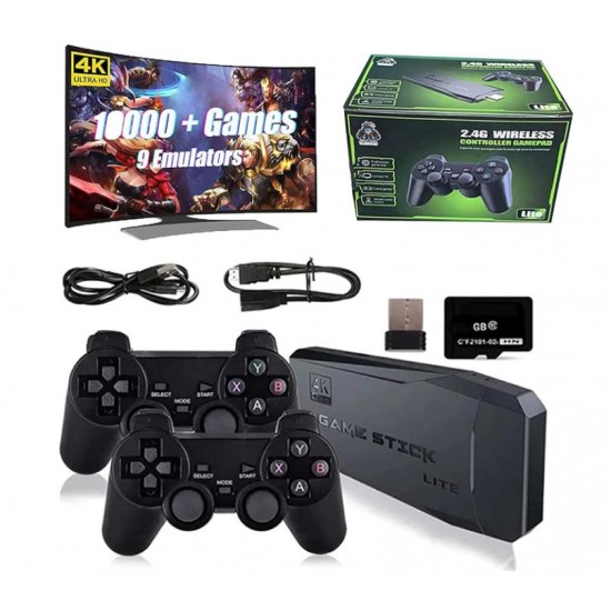 Безжичен контролер M8 Gamepad Retro Game Stick - 2.4G. Вградена в 10000+ игри 4K HDMI изход, 32GB