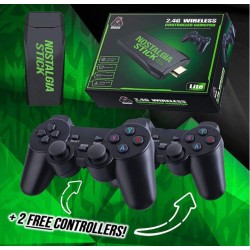 Безжичен контролер M8 Gamepad Retro Game Stick - 2.4G. Вградена в 10000+ игри 4K HDMI изход, 32GB