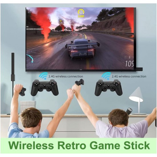 Безжичен контролер M8 Gamepad Retro Game Stick - 2.4G. Вградена в 10000+ игри 4K HDMI изход, 32GB