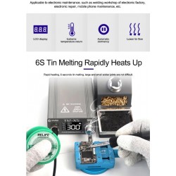 GVM T12-XS Поялна Станция T12 Интелигентна маса за заваряване LED цифров дисплей Автоматичен латентност BGA