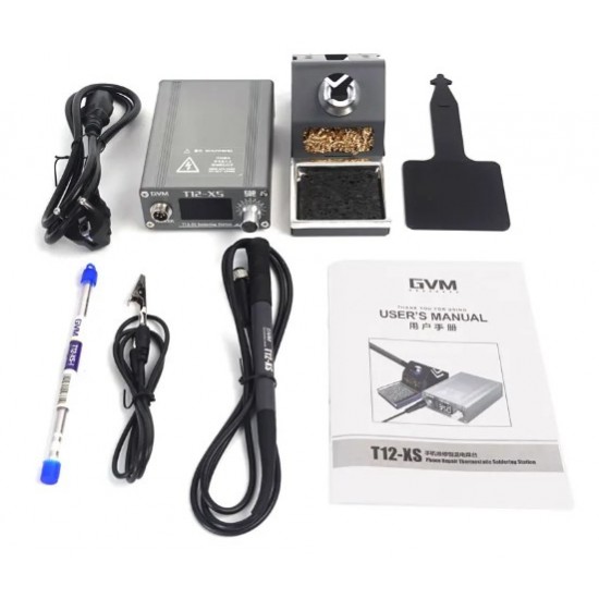 GVM T12-XS Поялна Станция T12 Интелигентна маса за заваряване LED цифров дисплей Автоматичен латентност BGA