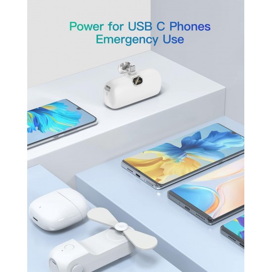 Компактна Външна батерия Powerbank PD20W LS-IP Lightning 5,000mAh - Бял