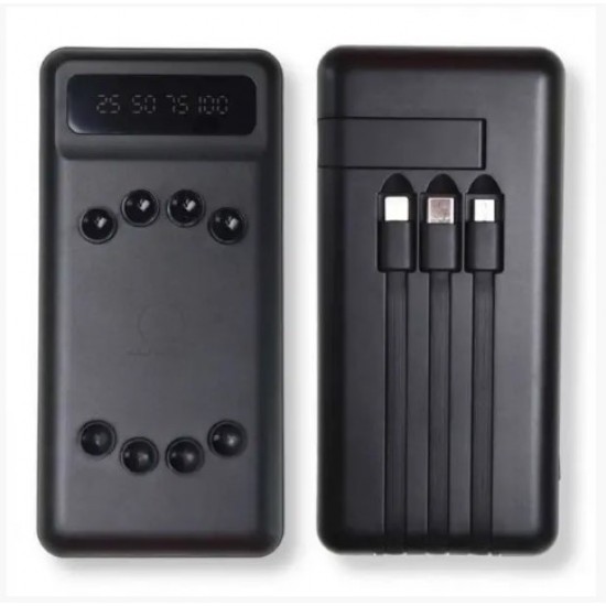 WUW U44 2A POWER BANK С ВГРАДЕНИ КАБЕЛИ - 20,000 mAh - Черен