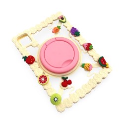 G79 Силик. Детски Калъф+стойка и плодове за Таблети 9", 10", 11" - Кремав