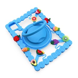 G79 Силик. Детски Калъф+стойка и плодове за Таблети 9", 10", 11" - Син