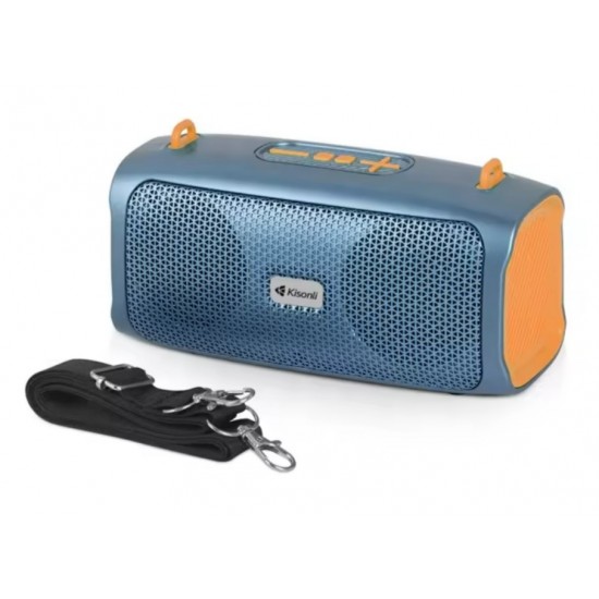 Преносима тонколона KISONLI KS-2003 5W - Син TF карта, USB, FM радио, зареждане тип C