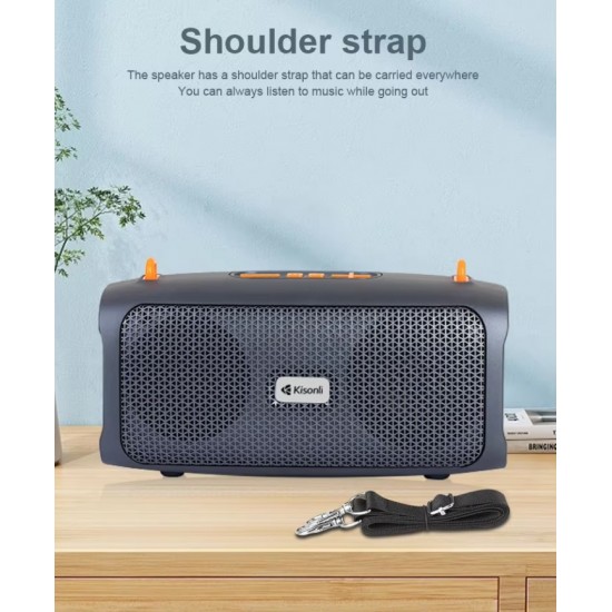 Преносима тонколона KISONLI KS-2003 5W - Син TF карта, USB, FM радио, зареждане тип C