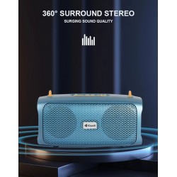 Преносима тонколона KISONLI KS-2003 5W - Син TF карта, USB, FM радио, зареждане тип C