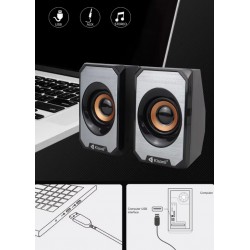Тонколони KISONLI KS-04 2.0, 2x3W, USB захранване, 3.5mm стерео