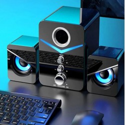 KISONLI U-3100 AUX, 3W+2x2W тонколони за компютър светещи 