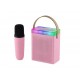 Преносима Tонколона KISONLI G22  Bluetooth ( Розов ) Караоке, USB, SD, FM, AUX LED RGB 
