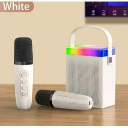 Преносима Tонколона KISONLI G22, Bluetooth (Бял) Караоке, USB, SD, FM, AUX LED RGB